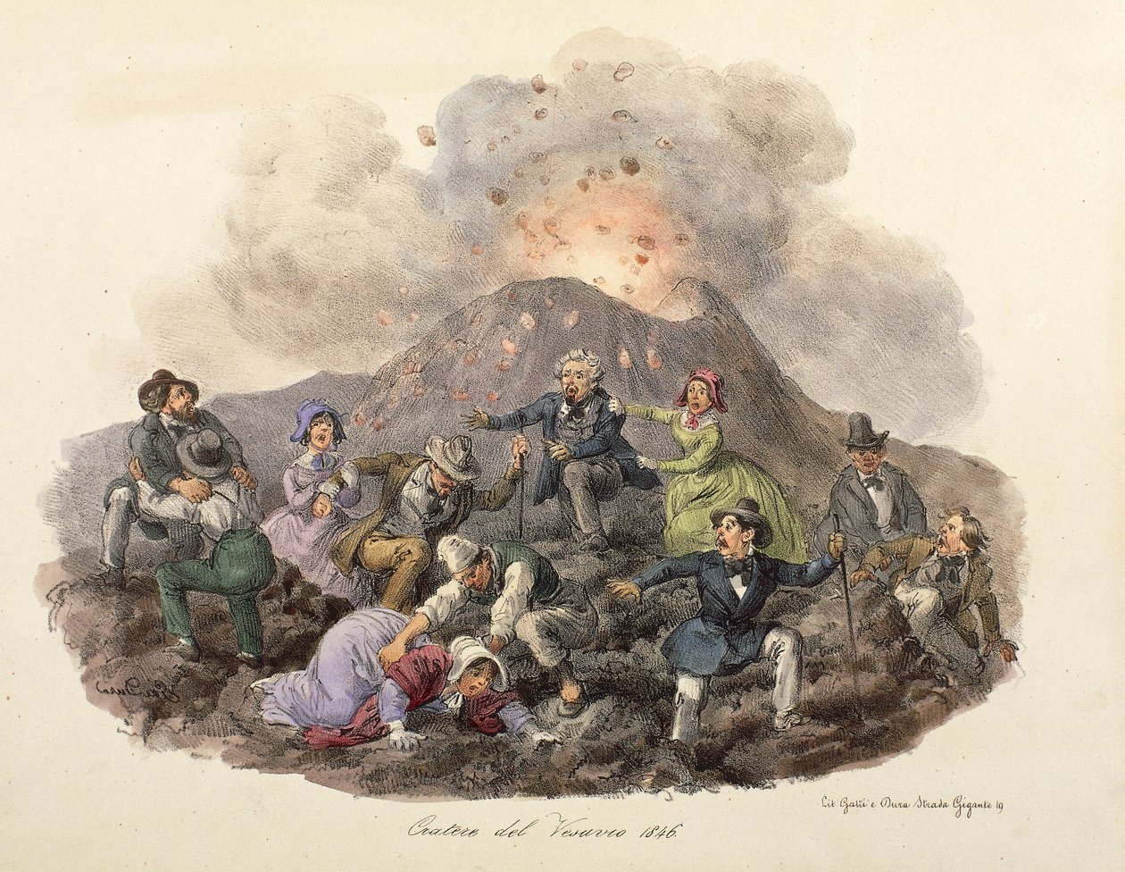 The Descent of Mount Vesuvius by Gatti and Dura