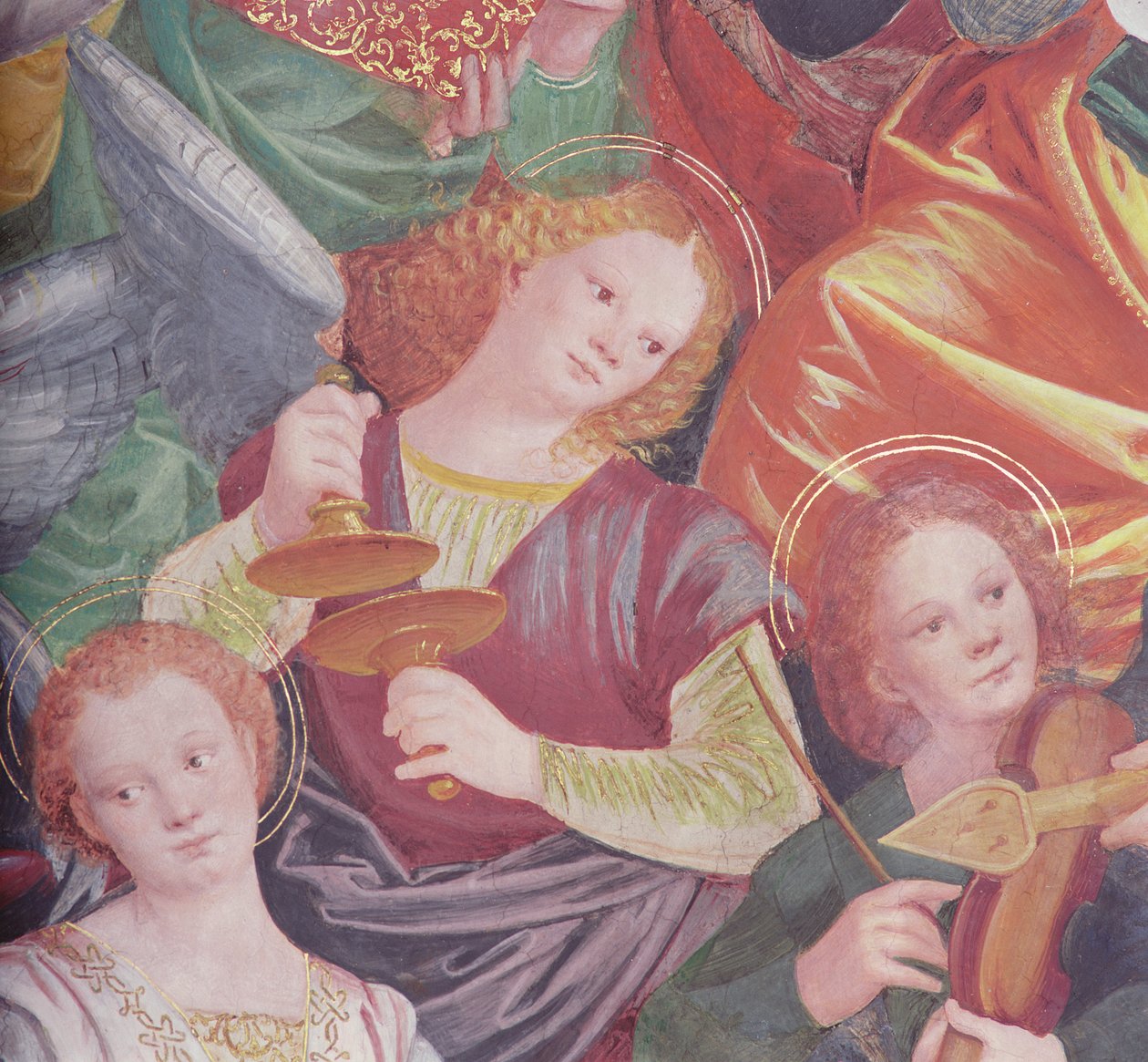 The Concert of Angels (detail) by Gaudenzio Ferrari