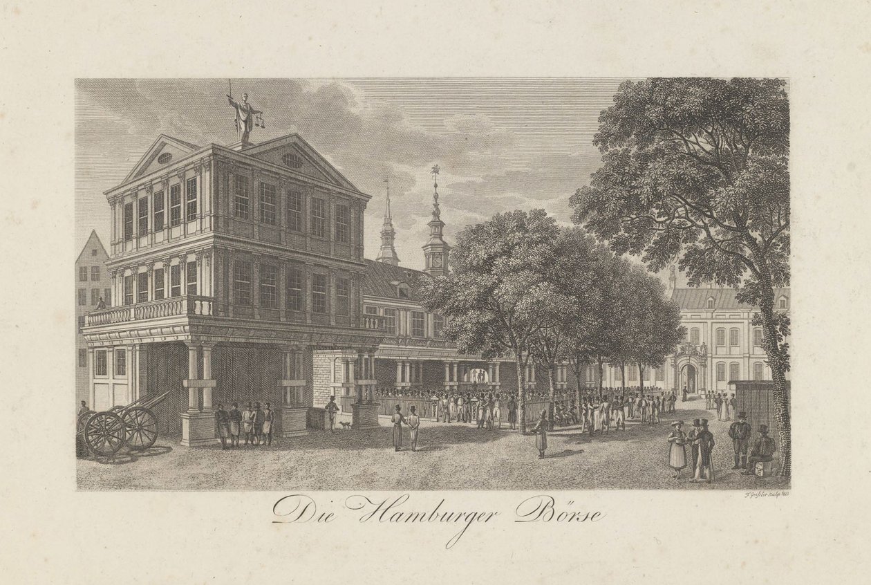 The Old Exchange in Hamburg, 1822 by Geissler