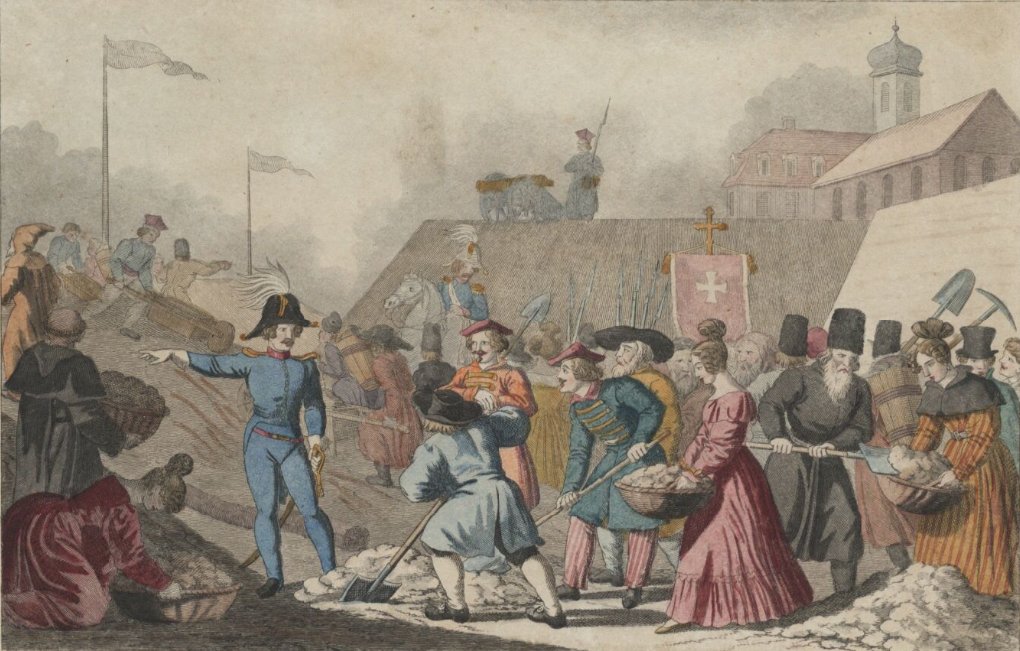 Poles Fortify Warsaw, Their Capital by Georg Benedikt Wunder