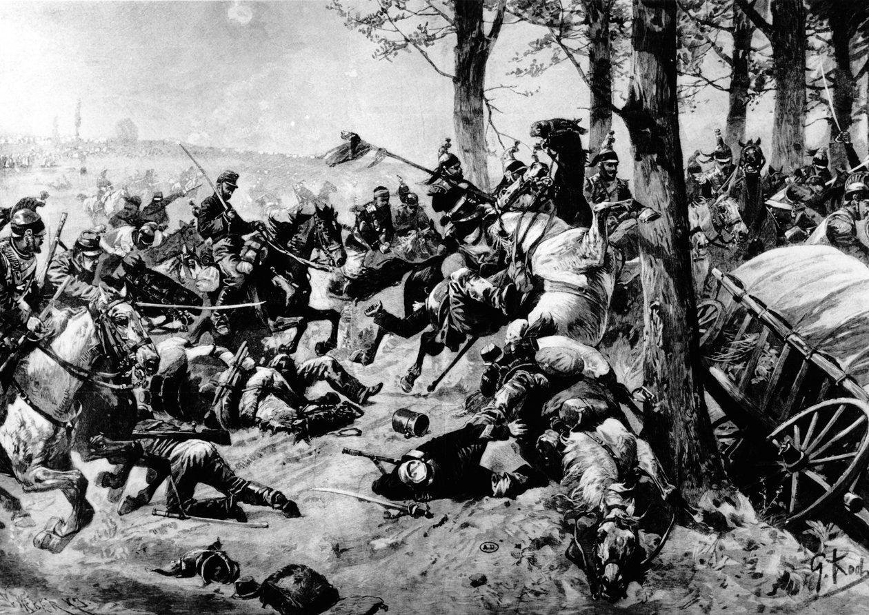 The French Armoured Cavalrymen Charging at the Battle of Sedan on the 1st September 1870 by Georg Koch