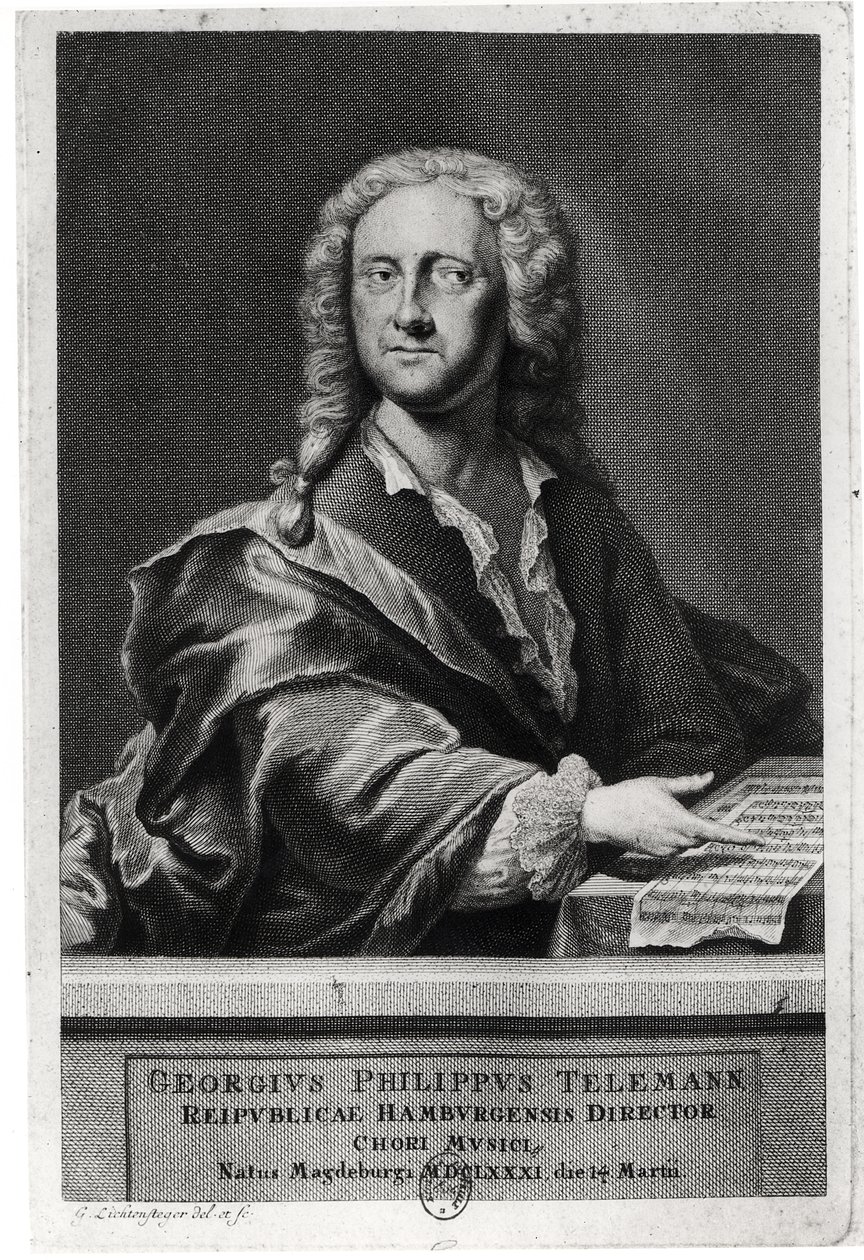 Portrait of Georg Philipp Telemann (1681-1757) by Georg Lichtensteger