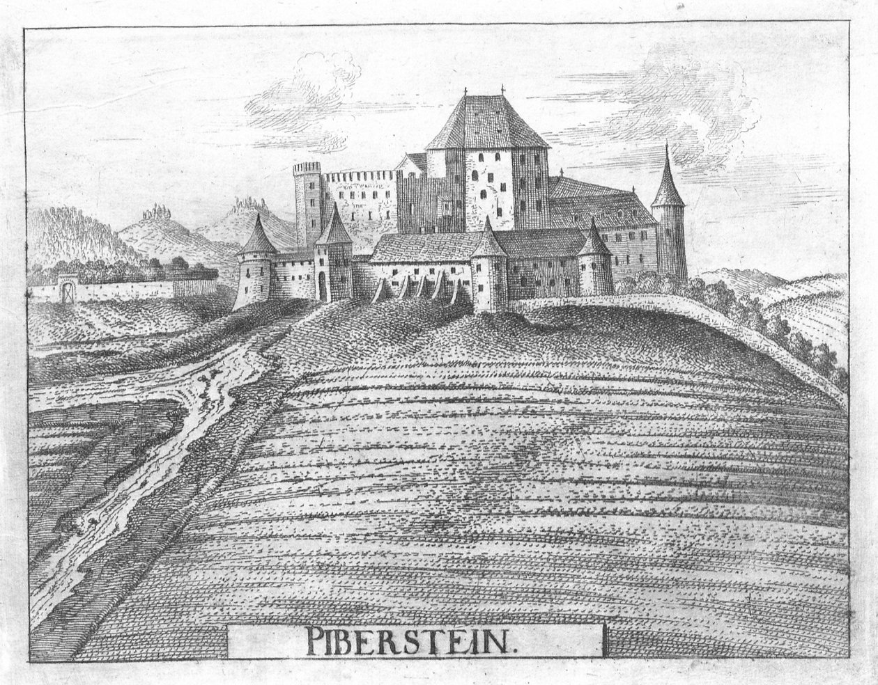 View of Piberstein Castle, Upper Austria by Georg Matthaus Vischer