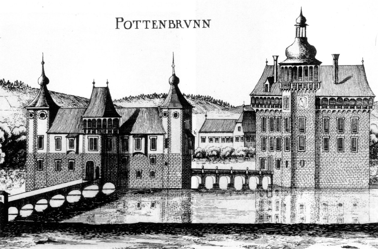 The Castle Pottenbrunn in an Engraving by Georg Matthäus Vischer from 1672 by Georg Matthaus Vischer