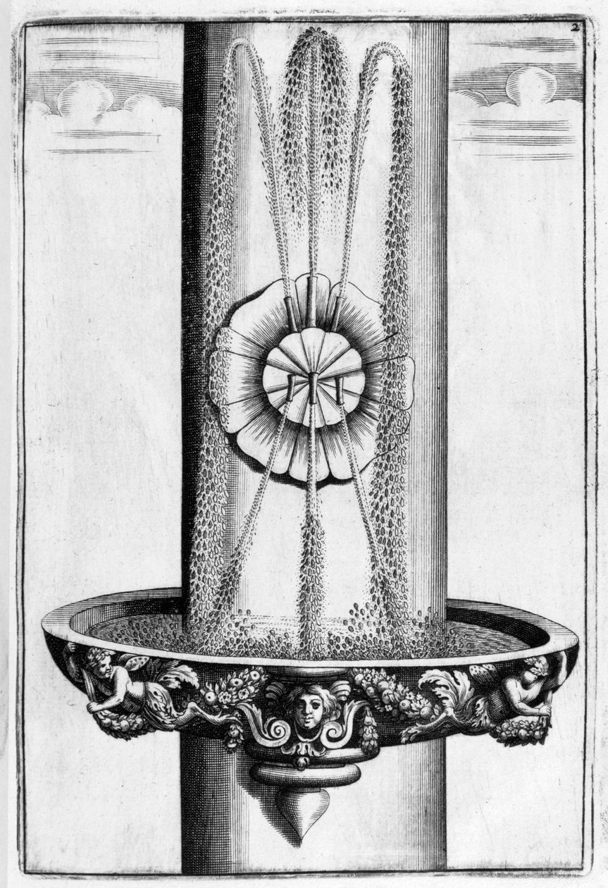 Ornamental fountain design by Georg Andreas Bockler