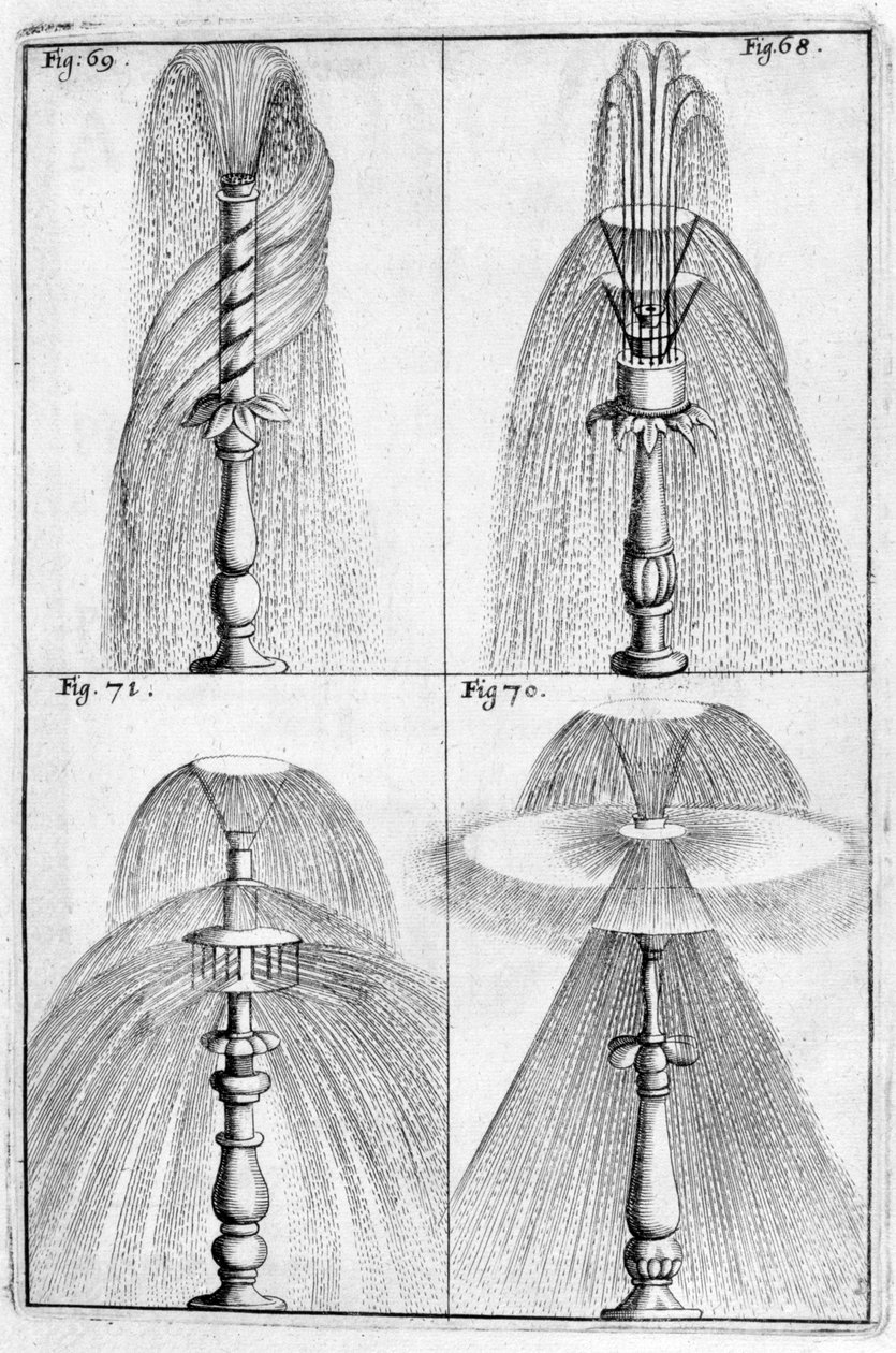 Ornamental fountain design by Georg Andreas Bockler