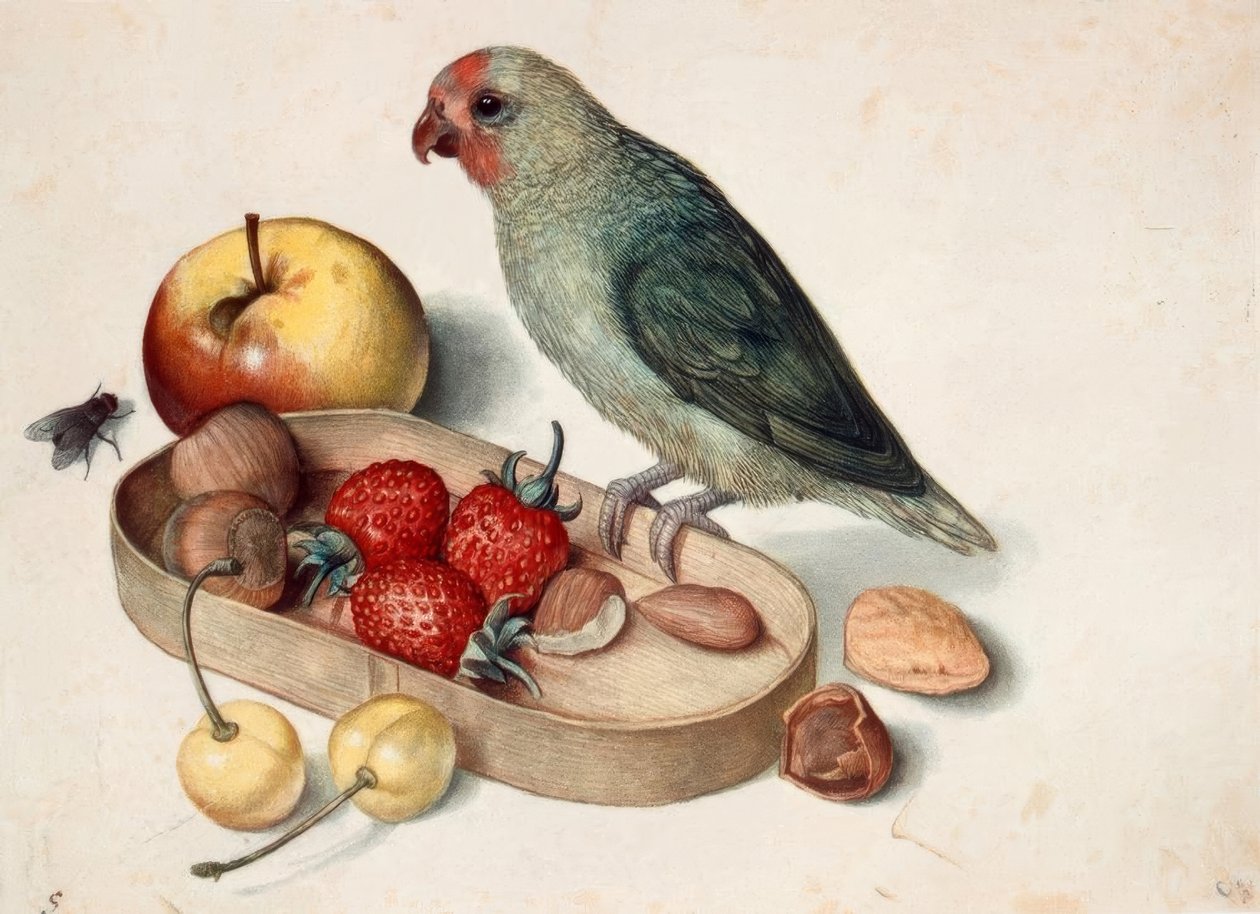 Still Life with Lovebird by Georg Flegel