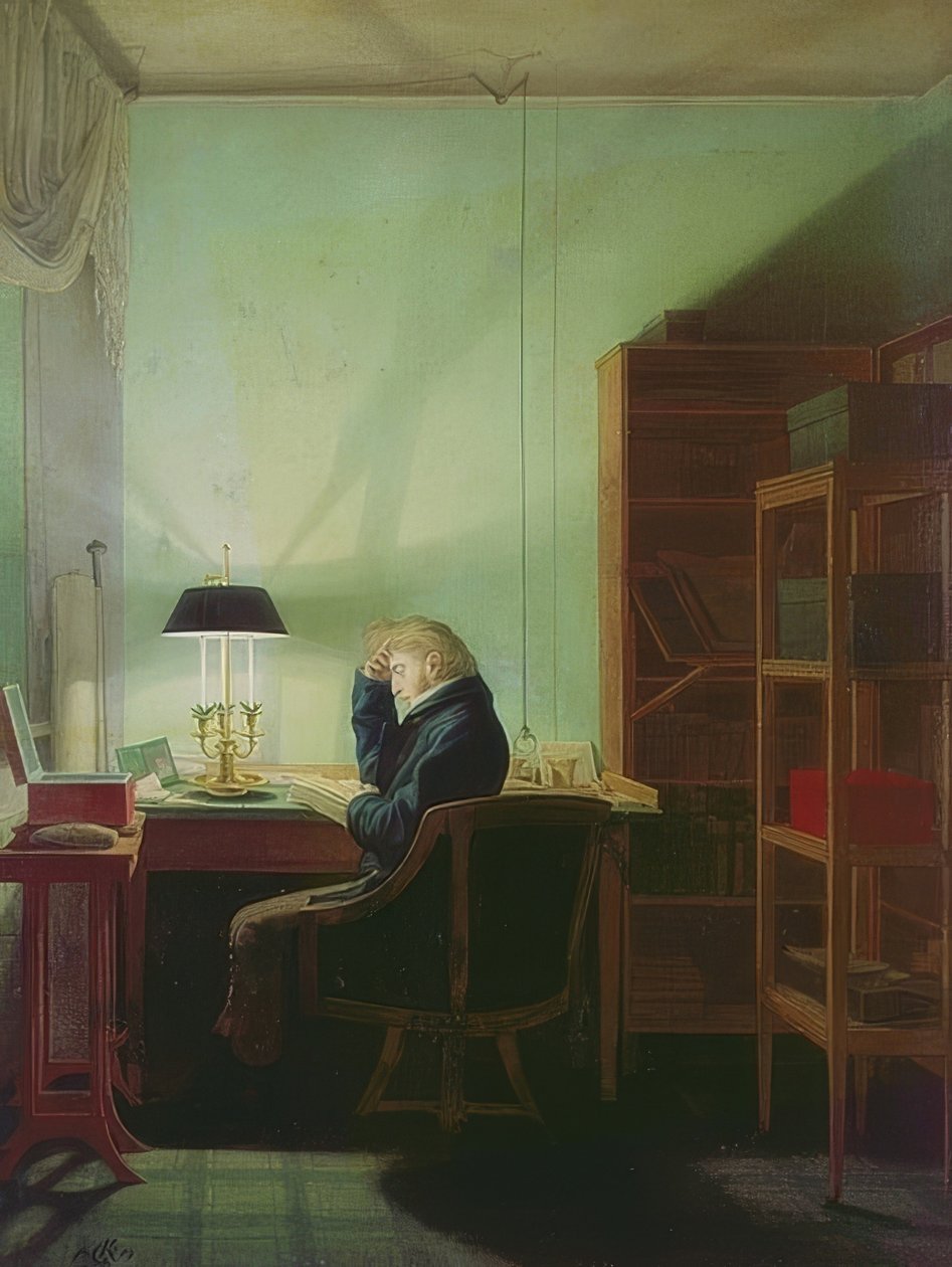 Reader by Lamplight by Georg Friedrich Kersting