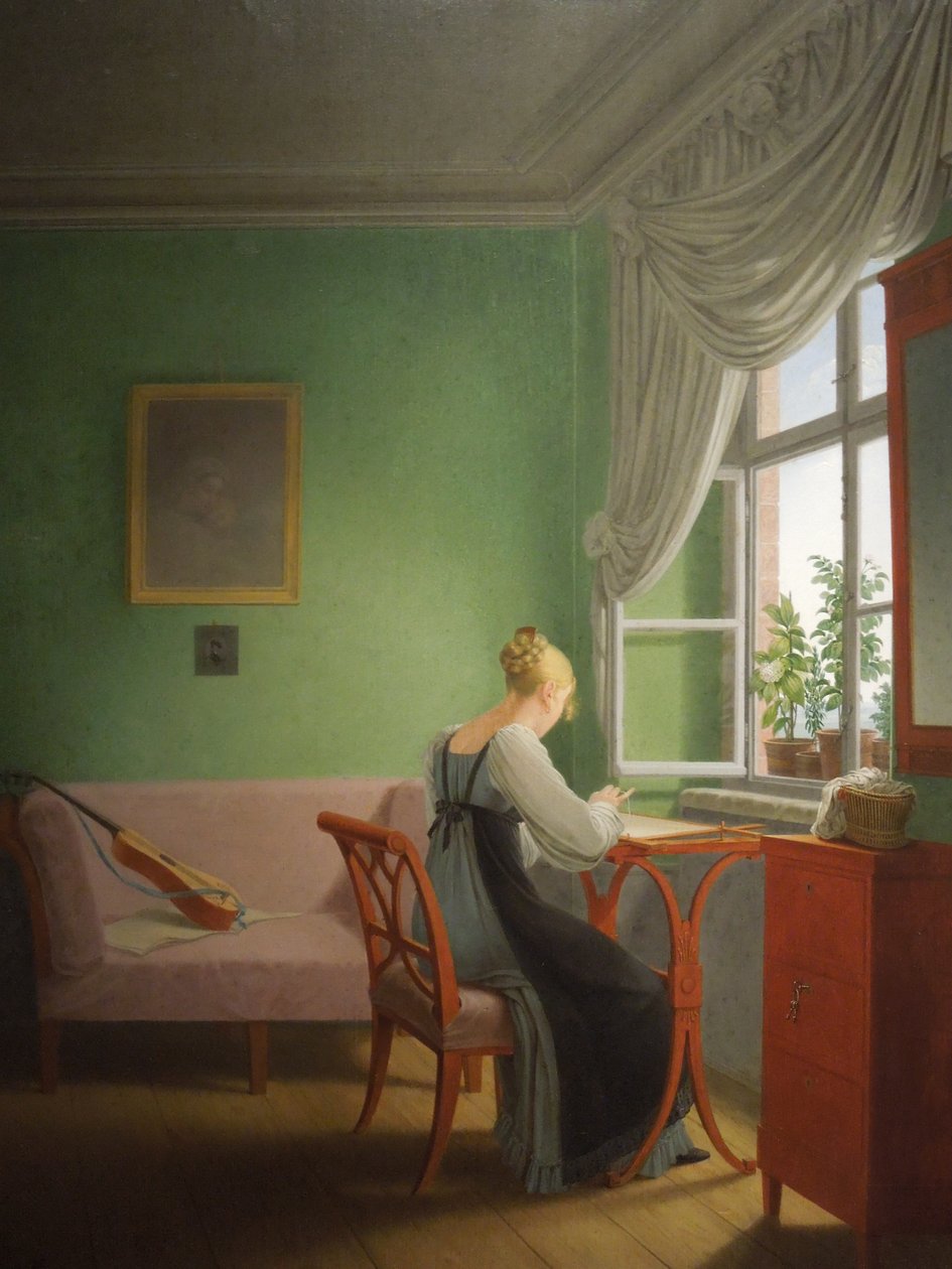 Embroidery Woman by Georg Friedrich Kersting