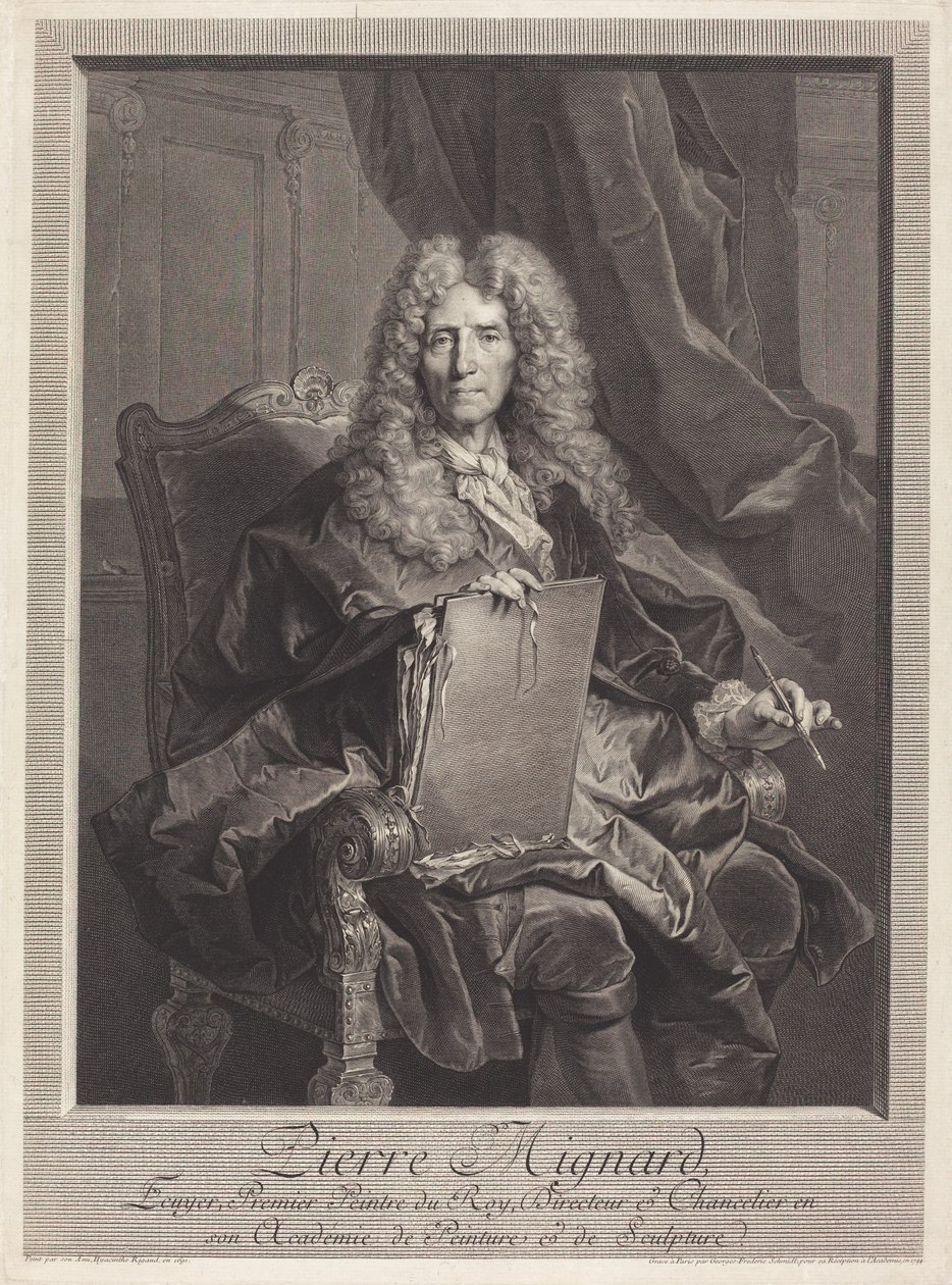 Pierre Mignard by Georg Friedrich Schmidt after Hyacinthe Rigaud