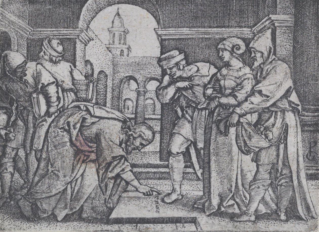 Christ and the Adulterous Woman by Georg Pencz