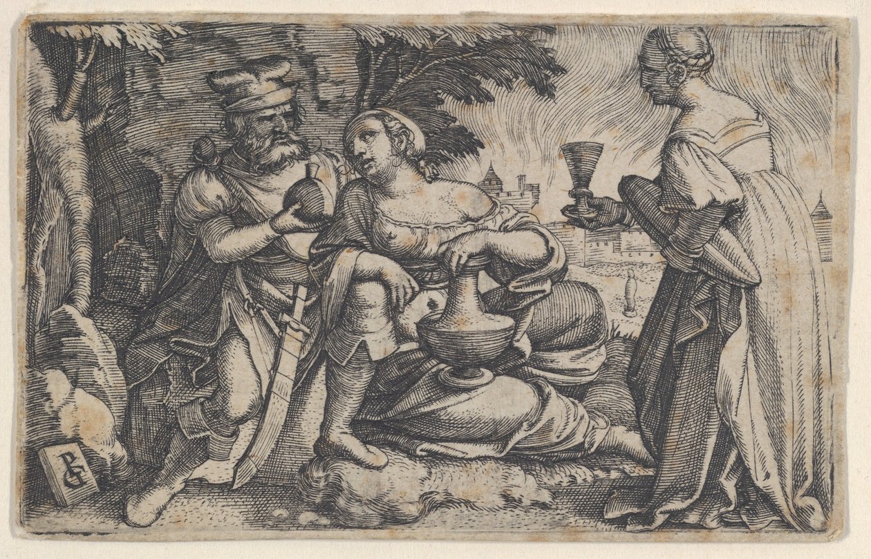 Lot and His Daughters by Georg Pencz