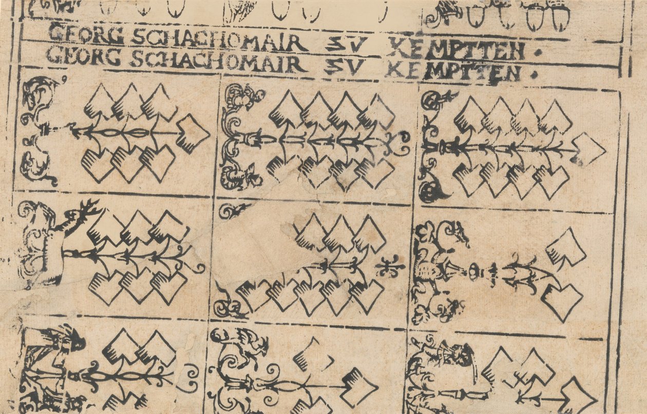 Sheet of Playing Cards by Georg Schachomair