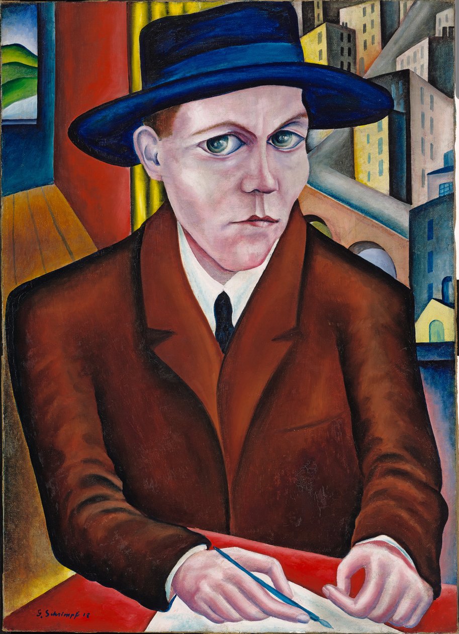 Portrait of Oskar Maria Graf by Georg Schrimpf