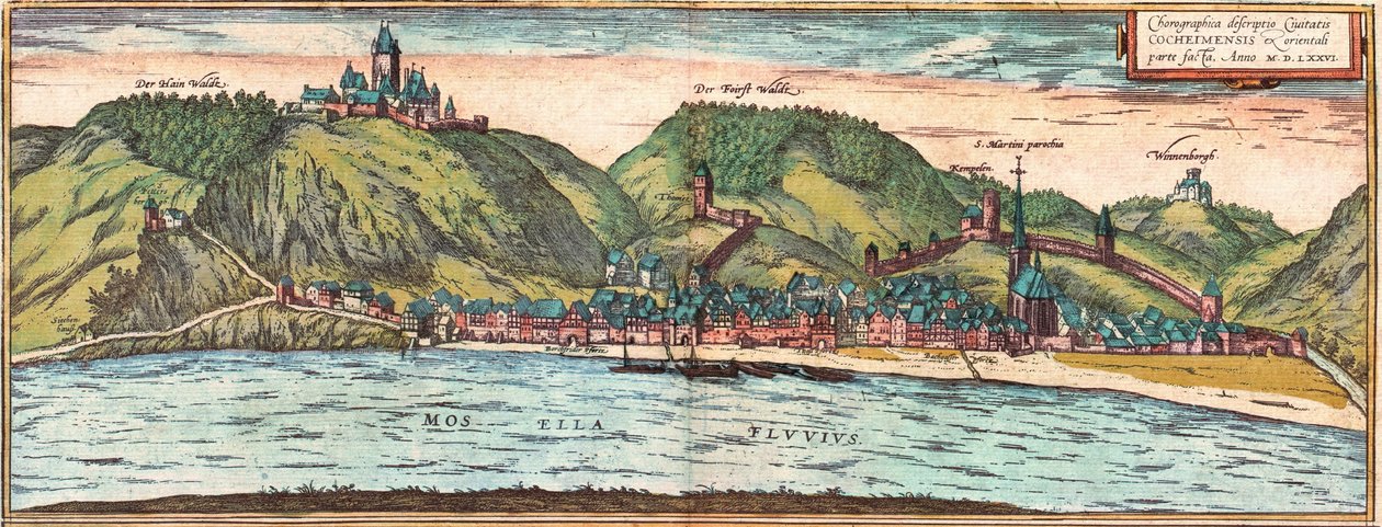 Cochem by Georg and Hogenberg Franz (1535 90) Braun