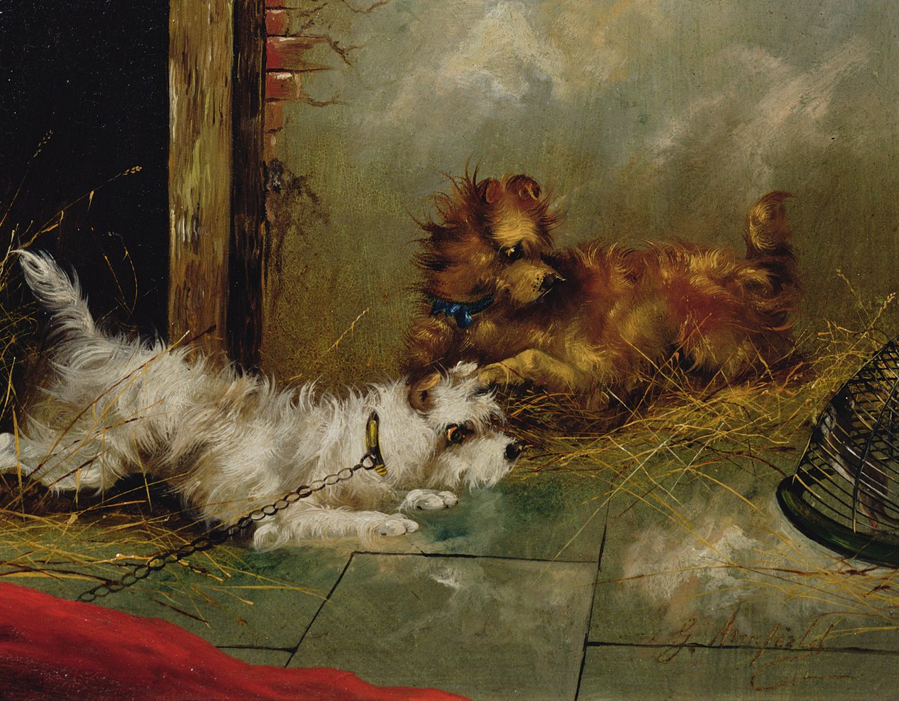Terriers Playing by George Armfield