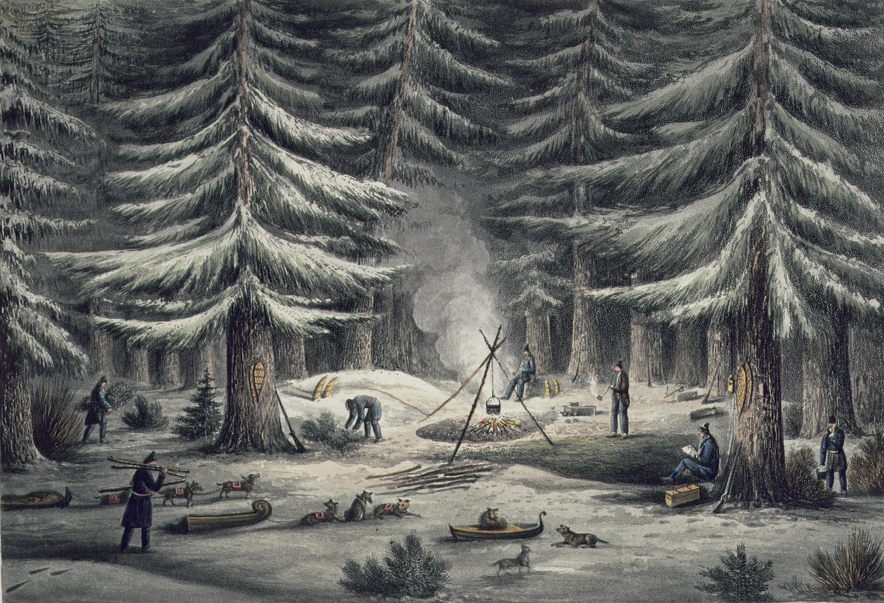 Manner of Making a Resting Place on a Winter Night, March 15th 1820, from 