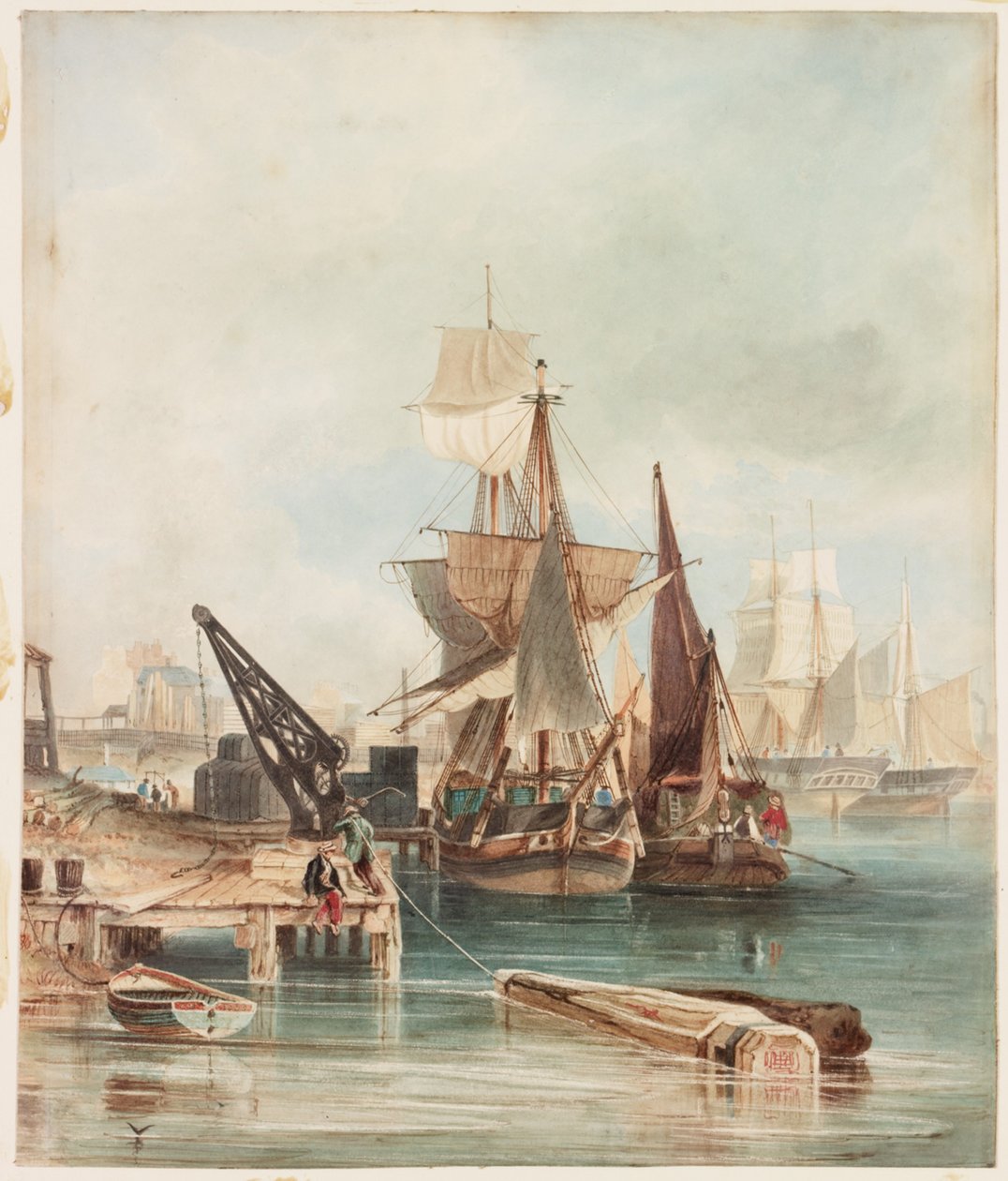 River Scene with Shipping by George Balmer