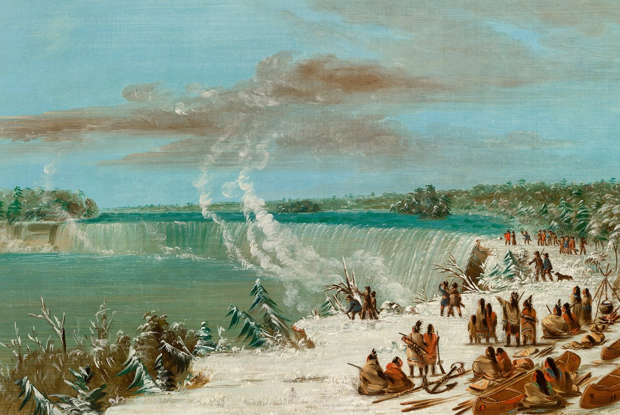 Portage Around the Falls of Niagara at Table Rock by George Catlin