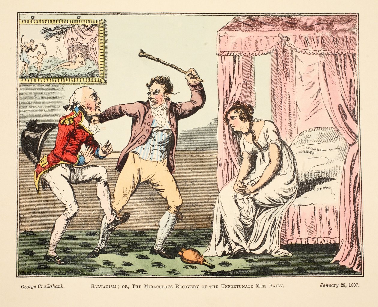 Galvanism; or the Miraculous Recovery of the Unfortunate Miss Baily by George Cruikshank