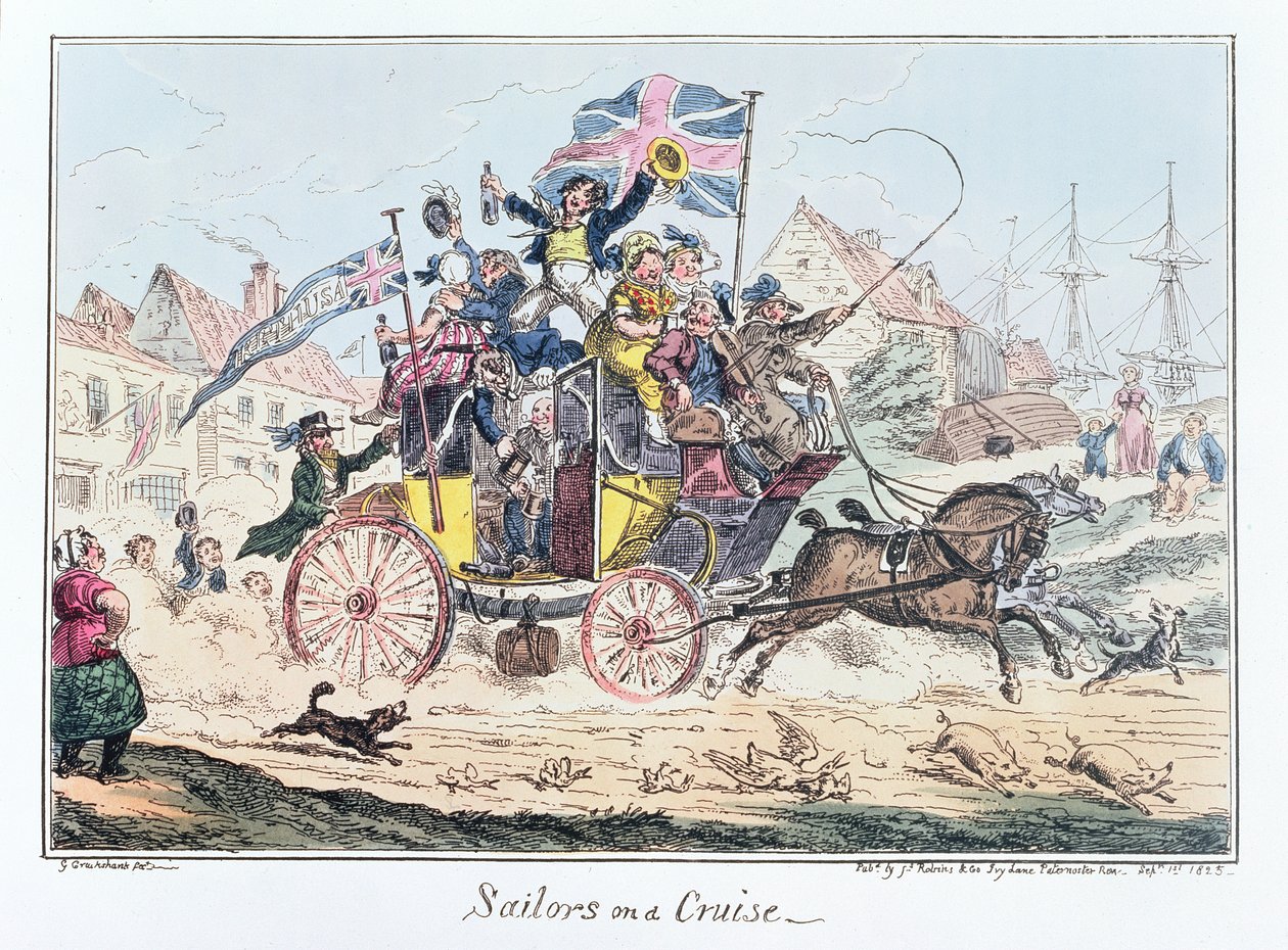 Sailors on a Cruise, published by James Robins, 1st September 1825 by George Cruikshank