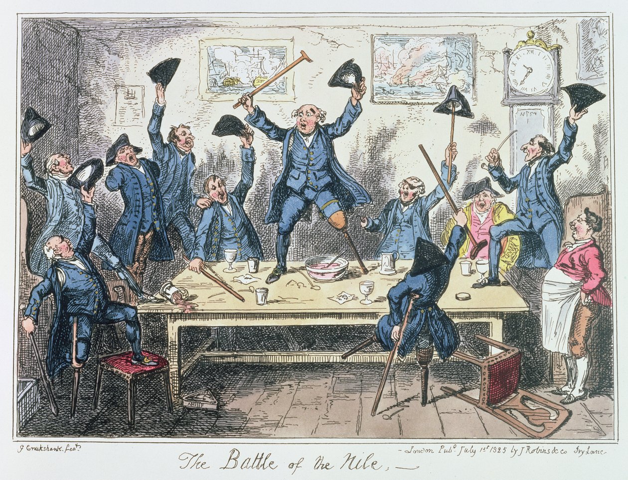 The Battle of the Nile, published by James Robins and Co. by George Cruikshank