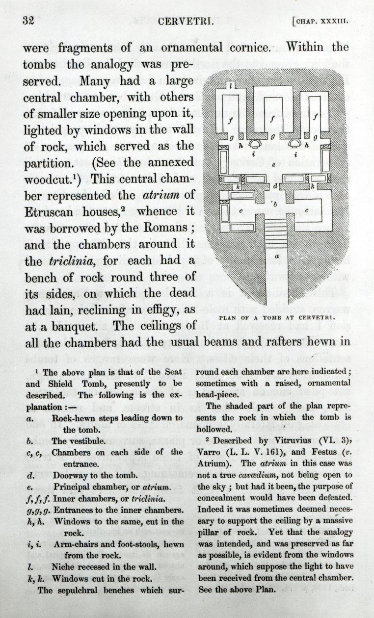 Plan of a Tomb at Cervetri by George Dennis