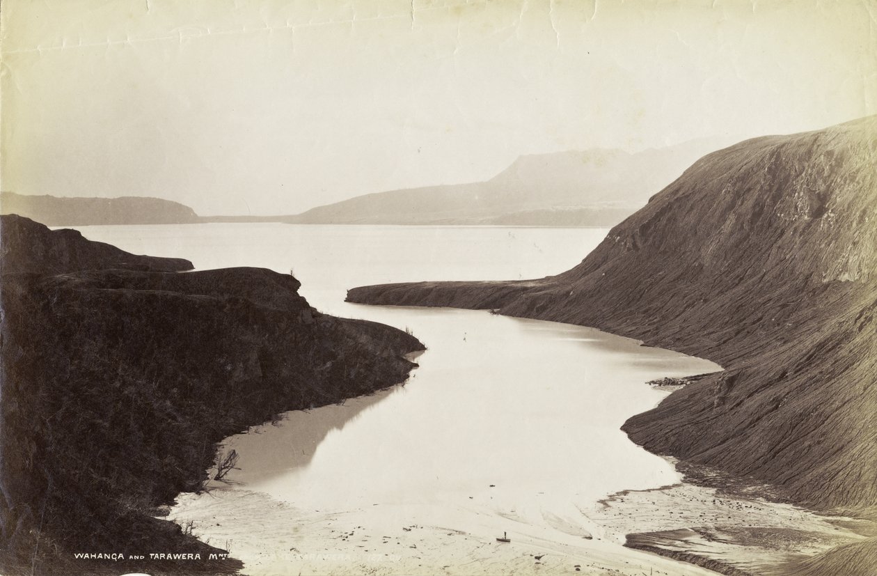 Wahanga and Tarawera Mountains, from Lake Tarawera, October 1886 by George Dobson Valentine