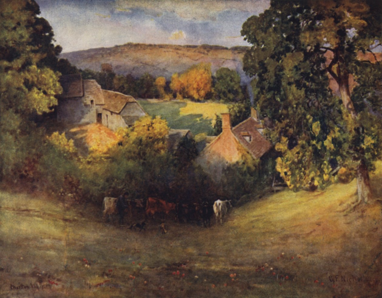 A Cotswold Farm, Charlton Abbots by George Franck Nicholls