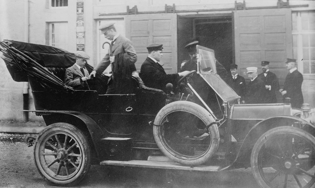 The Prince of Wales at the Zeppelin works in Friedrichshafen, 1913 by George Grantham Bain