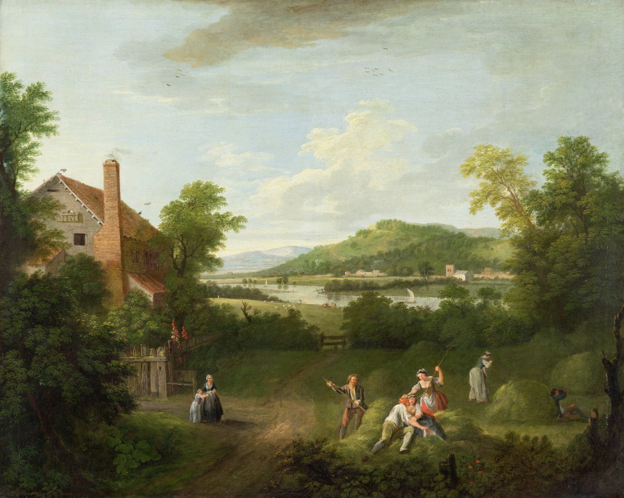 Landscape with Farmworkers, c.1730-40 by George Lambert