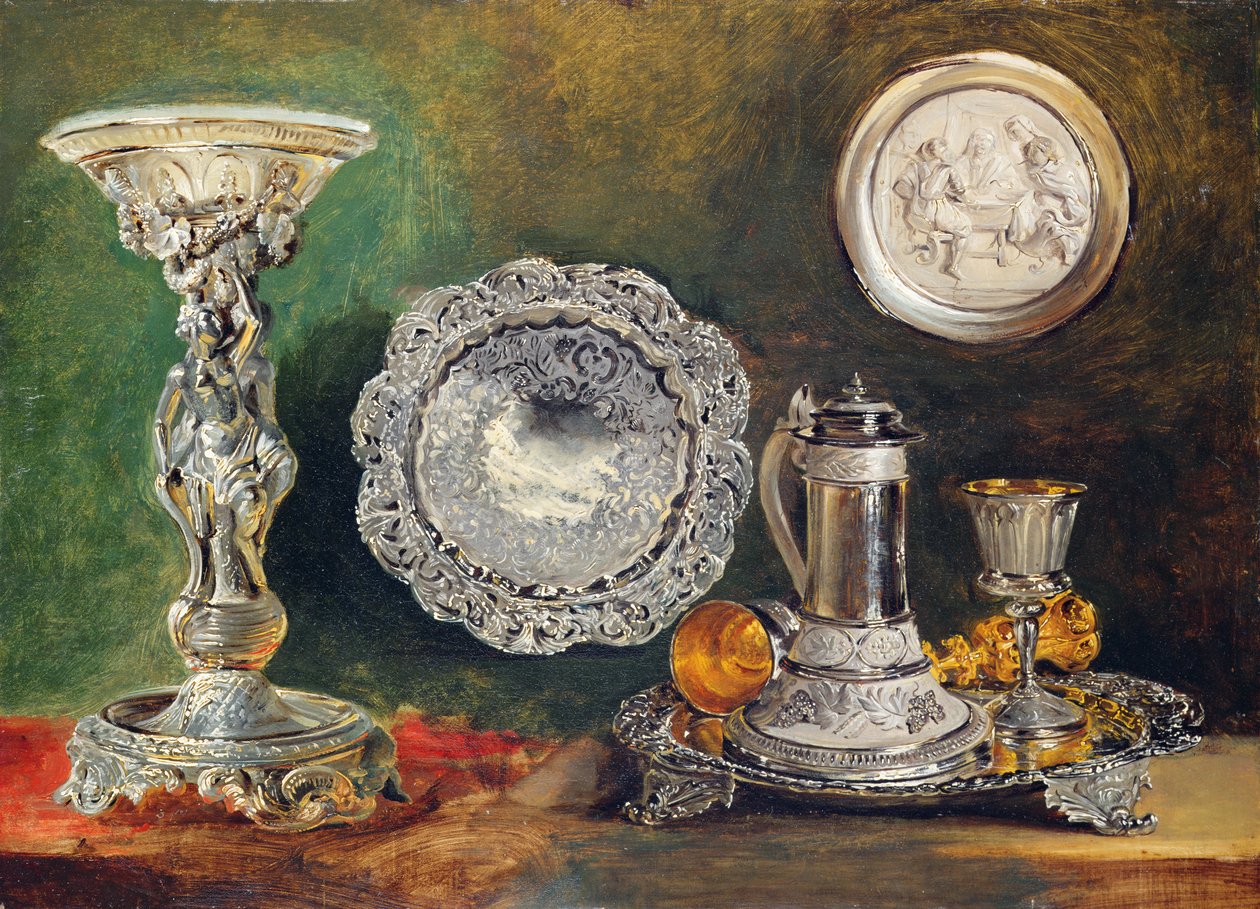 A Still Life of Silver by George Lance