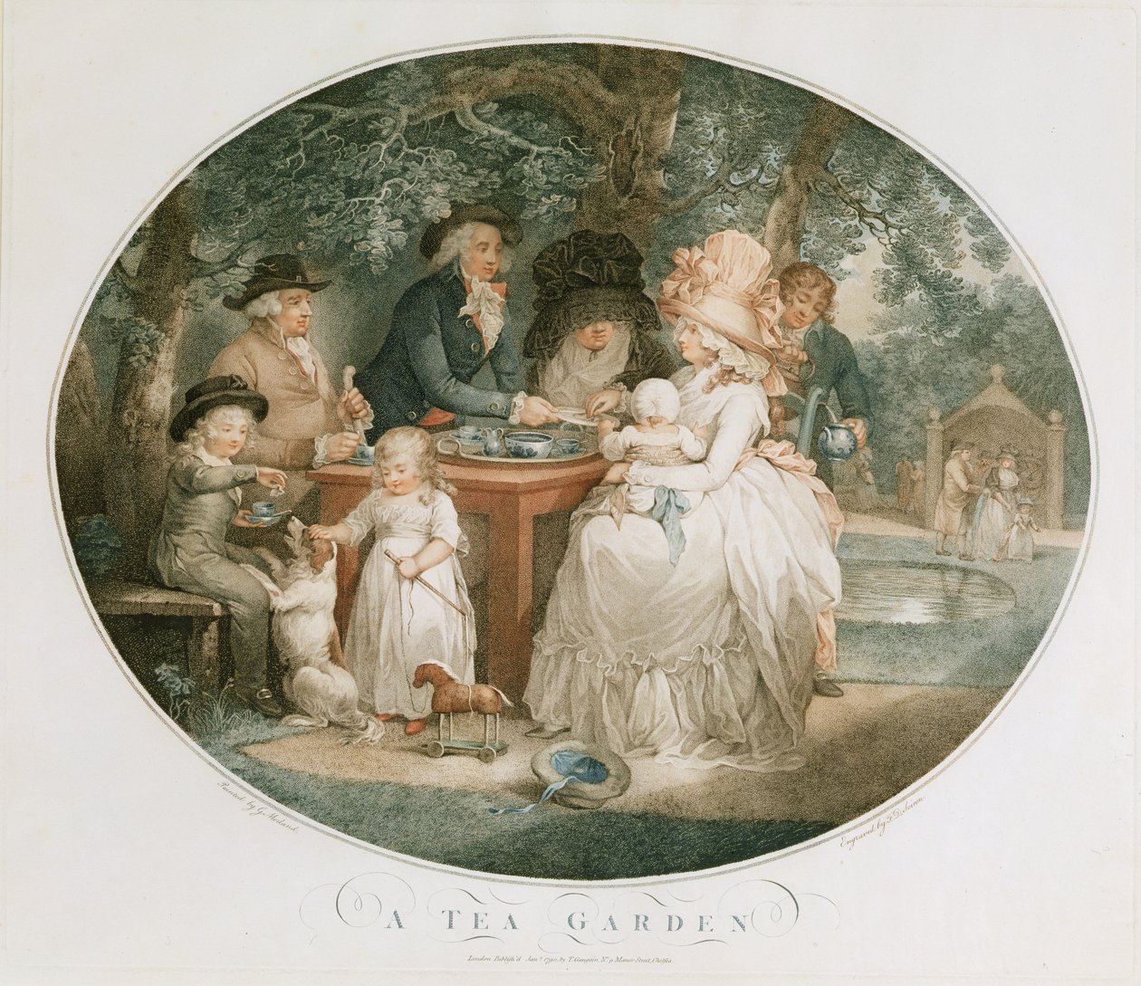 A Tea Garden, engraved by Francois David Soiron by George Morland