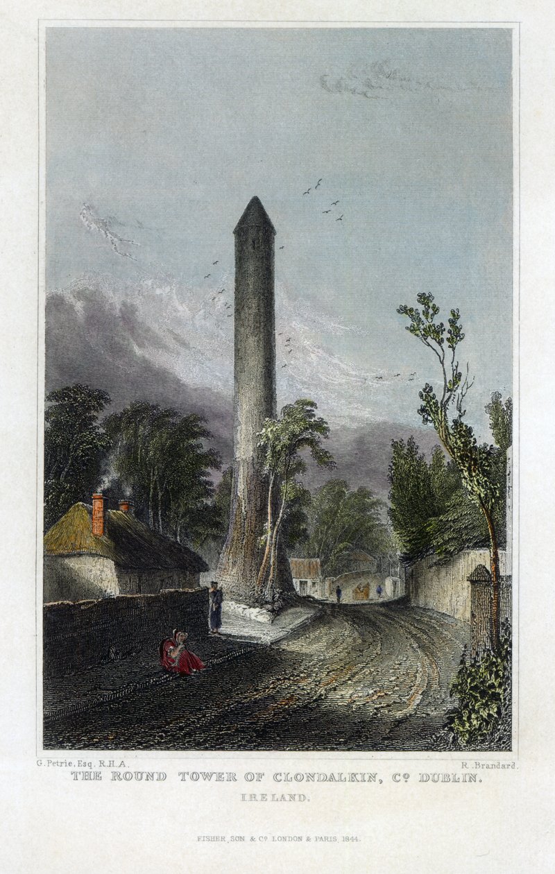 The Round Tower of Clondalkin (engraved by Robert Brandard, 1844) by George Petrie