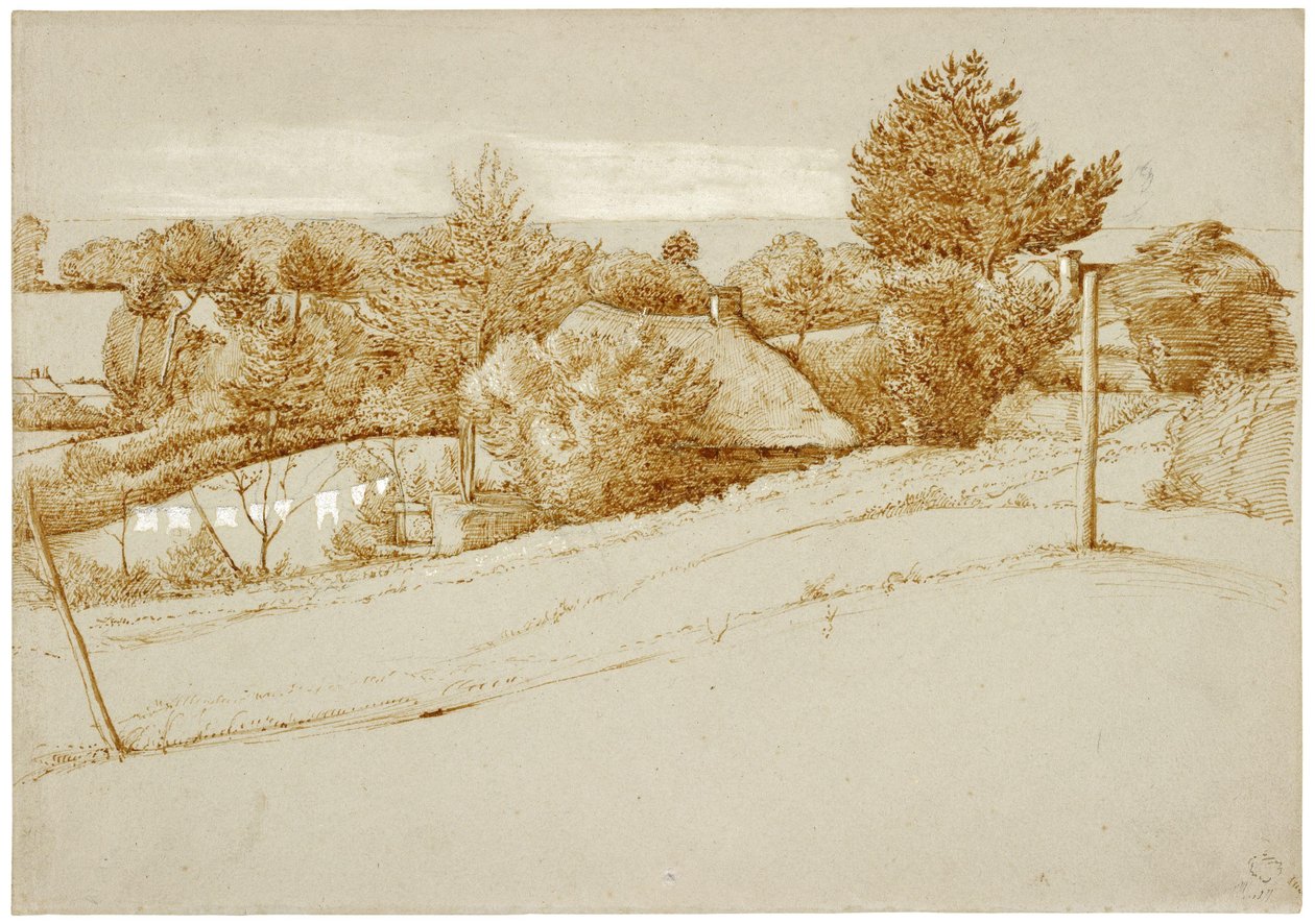 A Wooded Landscape with a Cottage by George Richmond