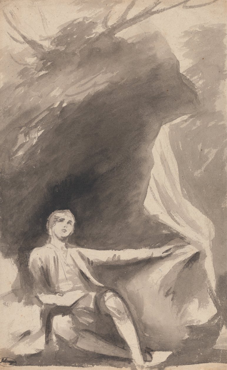 Boy Seated Beneath a Rock by George Romney