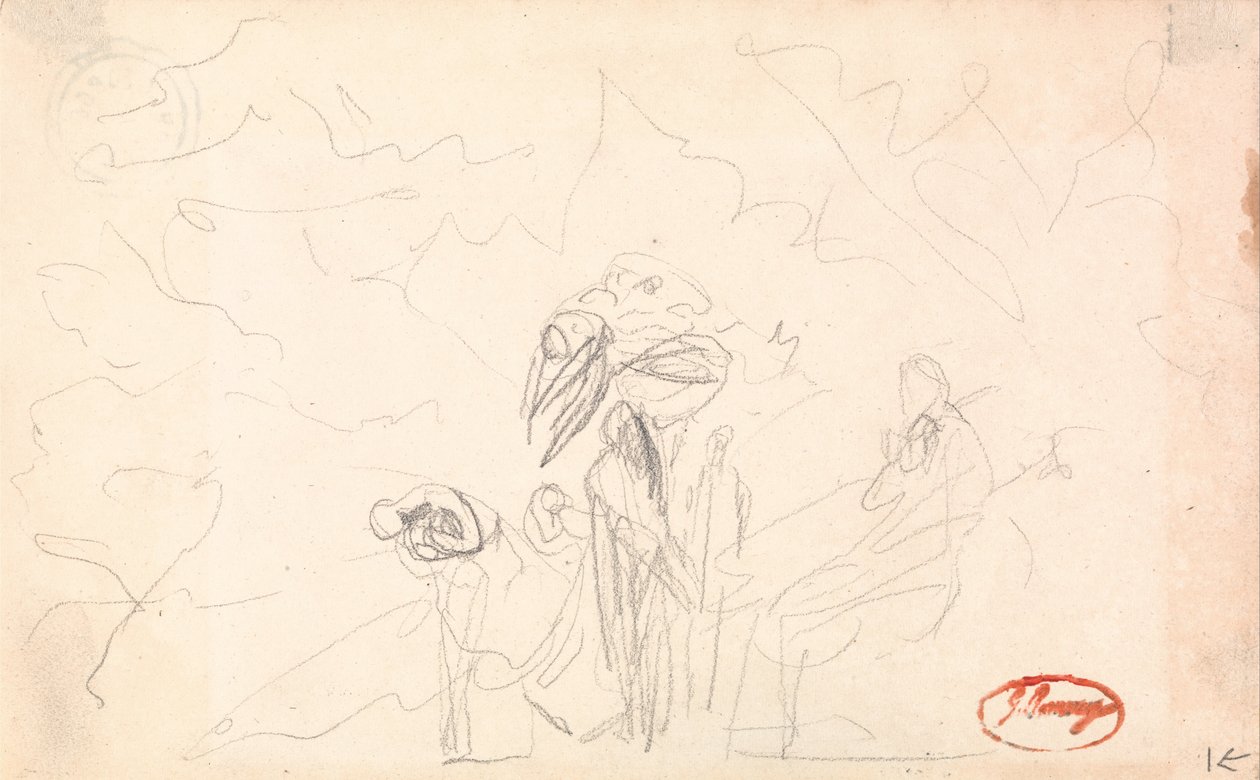 Possibly a Group of Figures with Flying Figures by George Romney