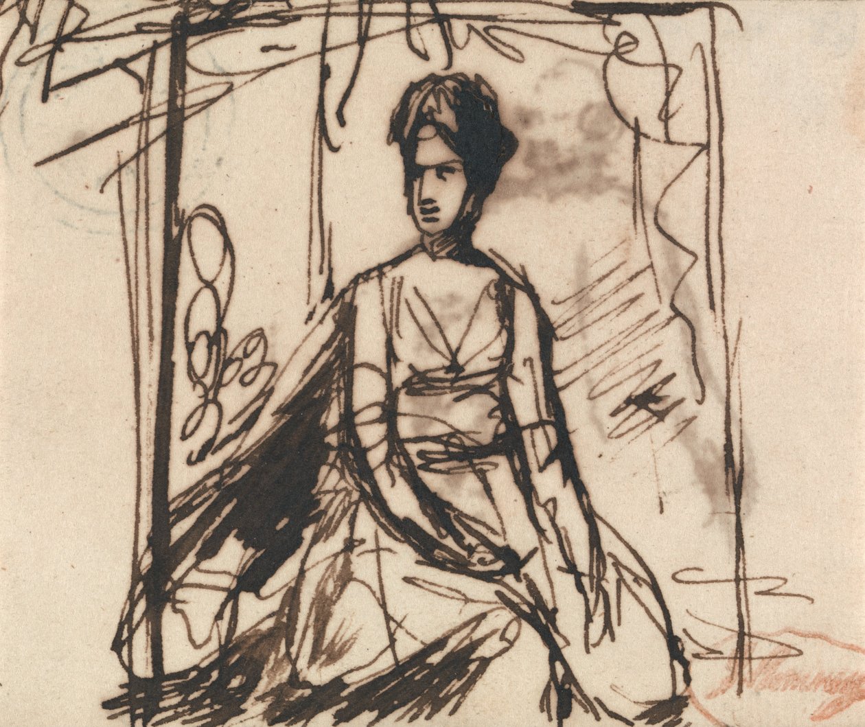 Seated Woman, Possibly Mrs. Harris by George Romney