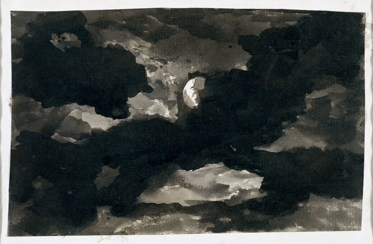Study of a Clouded Moonlit Sky by George Romney
