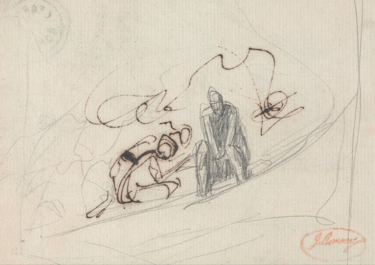 Two Seated Figures by George Romney