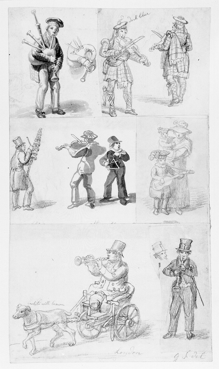 London Street Musicians by George Snr Scharf