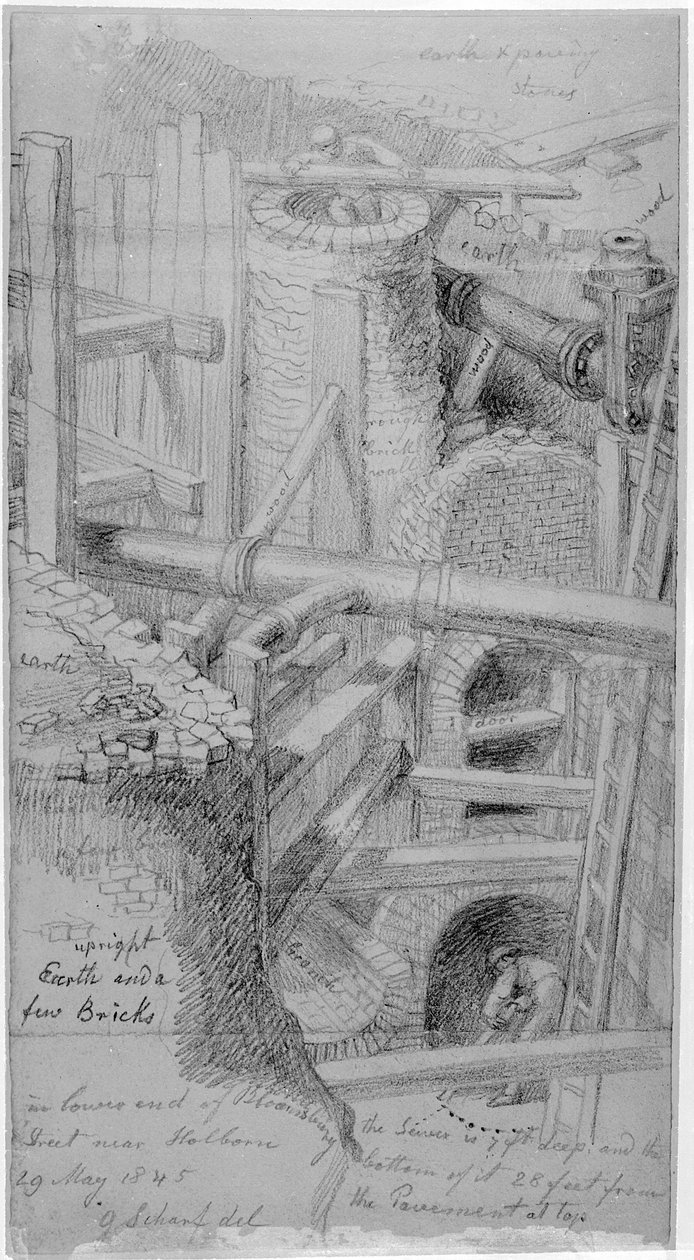 Sewer Construction in Bloomsbury, London by George Snr Scharf
