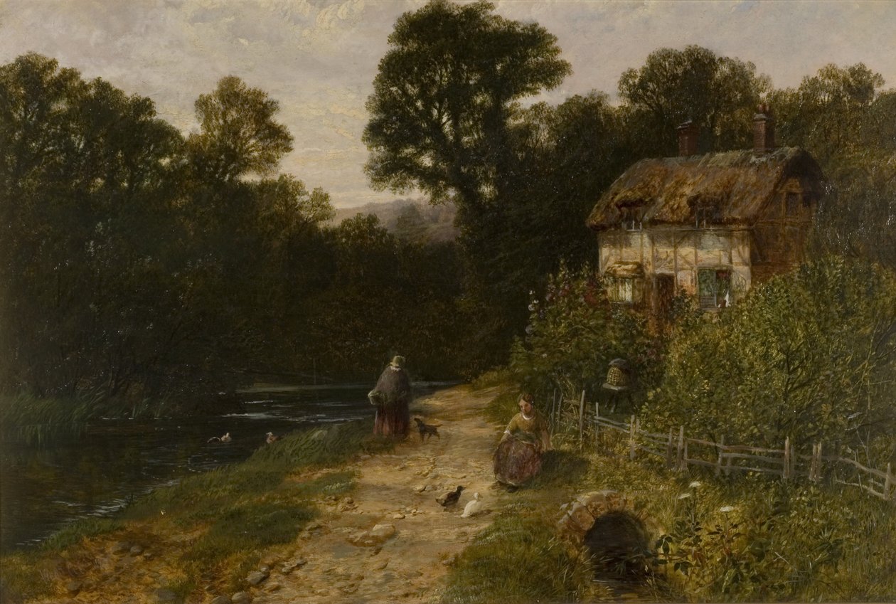 Landscape with Cottage and Figures by George Vicat Cole