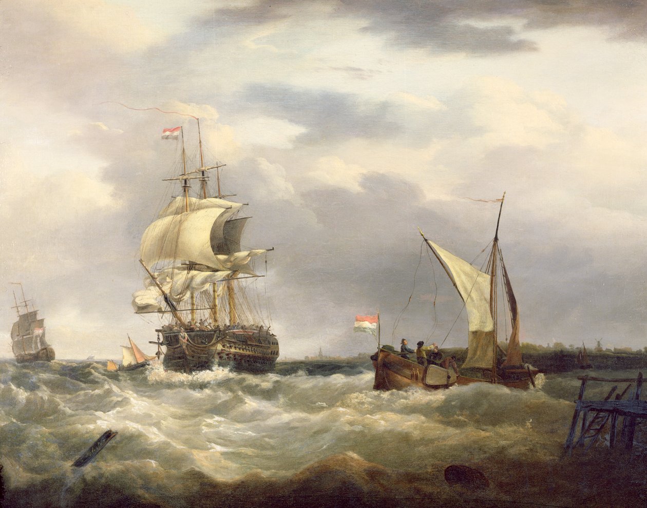Dutch Emigrant Ship Dropping the Pilot and Leaving Her Homeland Astern by George Webster