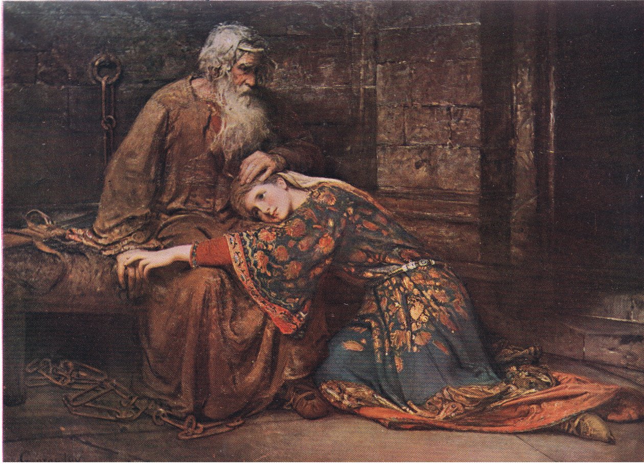 Cordelia Comforting King Lear in Prison (King Lear) by George William Joy