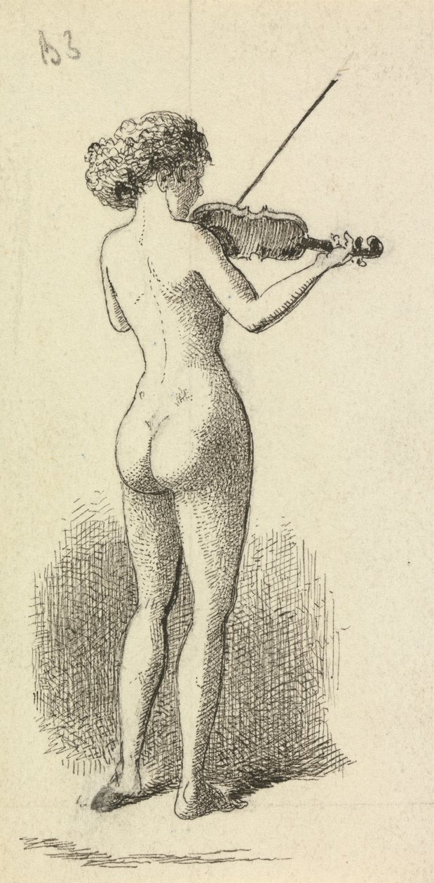 Nude Woman Playing the Violin by George Augustus Sala
