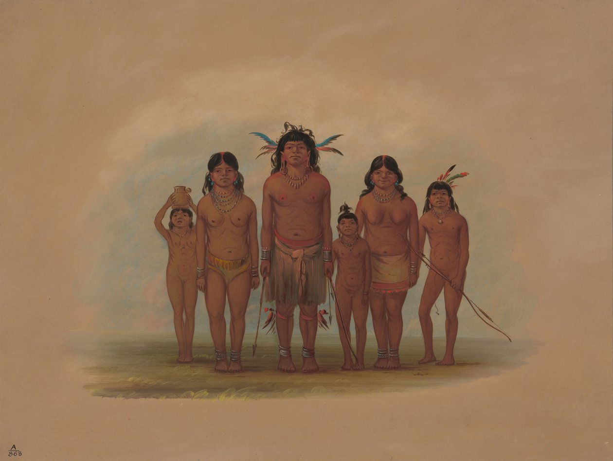 A Connibo Indian Family by George Catlin