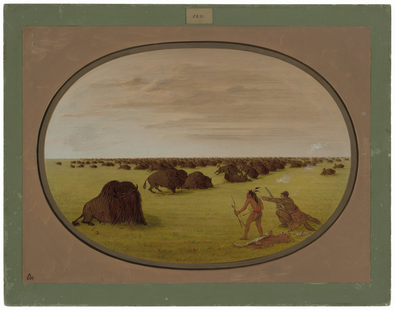 Catlin and Indian Attacking Buffalo by George Catlin
