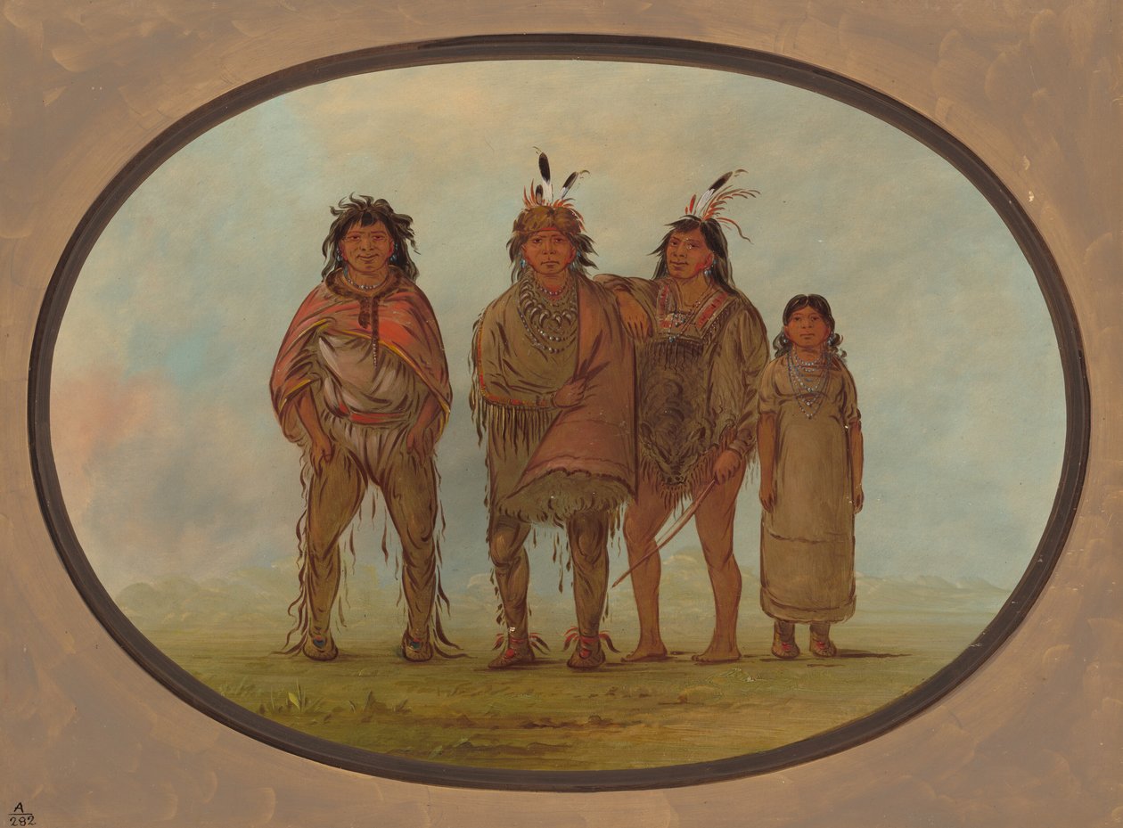 Four Dogrib Indians, 1855-1869 by George Catlin