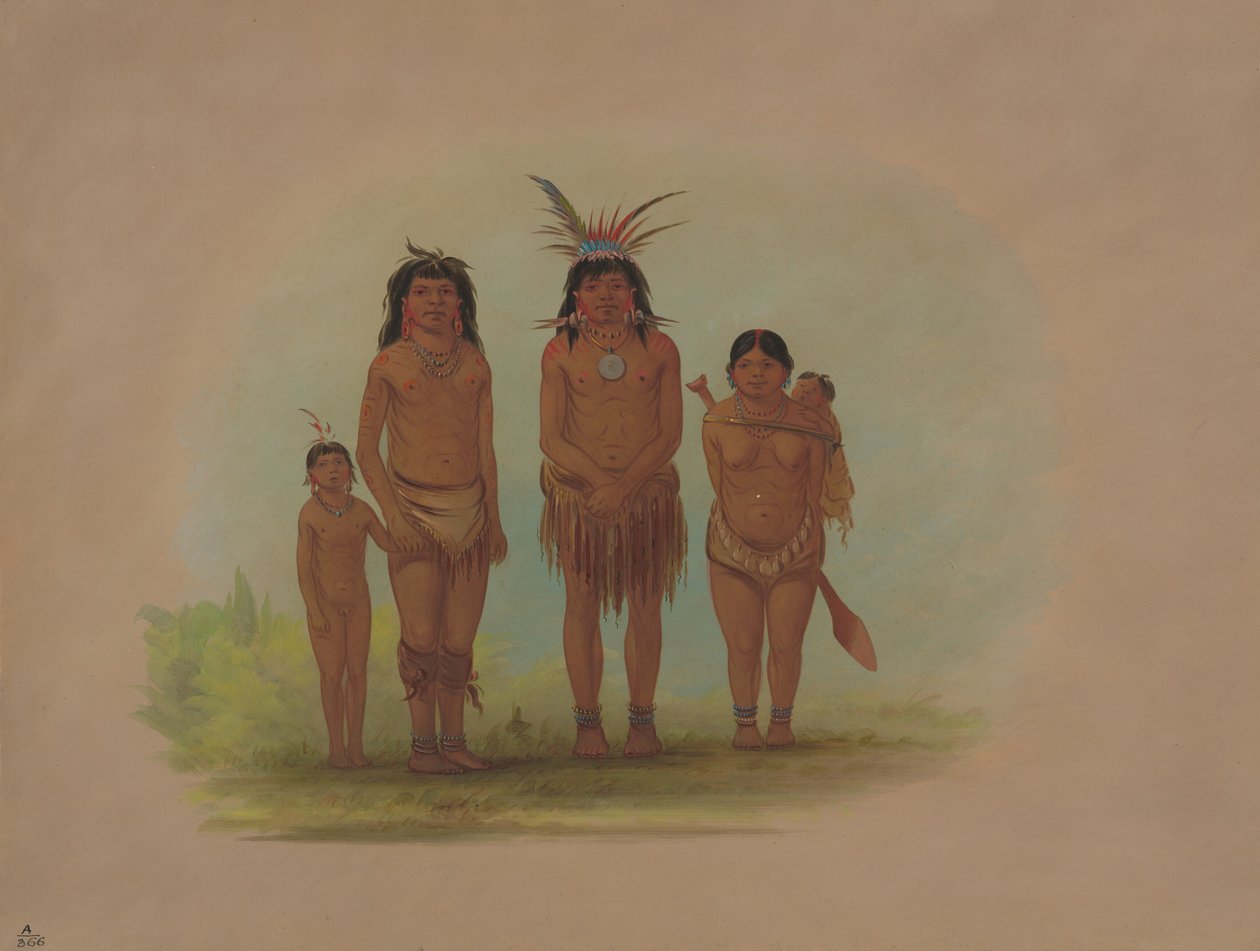 Four Sepibo Indians by George Catlin